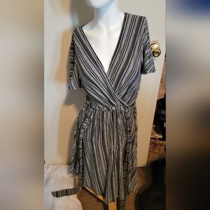 George Black and White Striped Dress